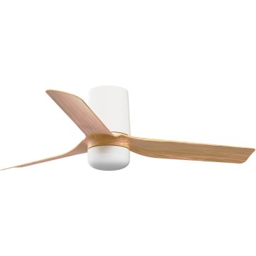 FARO 33833-1TW - LED-dimmelhető mennyezeti ventilátor MINI PUNT TUB LED-del/10W/230V 2700/3000/4000K átmérő 90 cm barna/fehér + távirányító