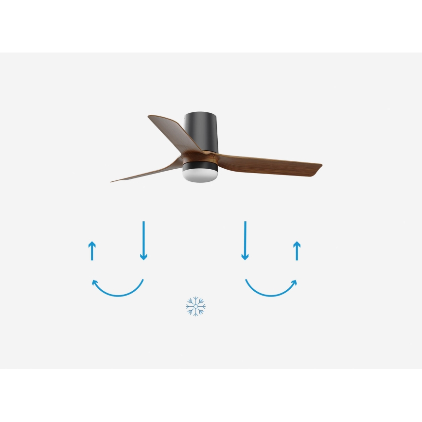 FARO 33835-1TW - LED Dimmelhető mennyezeti ventilátor MINI PUNT TUB S LED/10W/230V 2700/4000/6000K átm. 90 cm barna/fekete + távirányítás