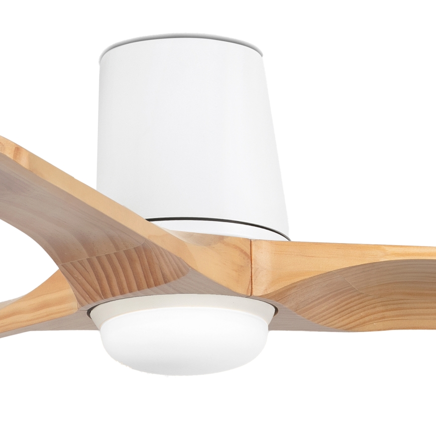 FARO 33836-1TW - Dimmelhető LED mennyezeti ventilátor HEYWOOD TUB S LED/10W/230V 2700/3000/4000K fenyő/fehér átm. 90 cm + távirányító