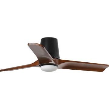 FARO 33837-1TW - LED, fényerőszabályozható mennyezeti ventilátor HEYWOOD TUB S LED/10W/230V 2700/3000/4000K fenyő/fekete átm. 90 cm + távirányító