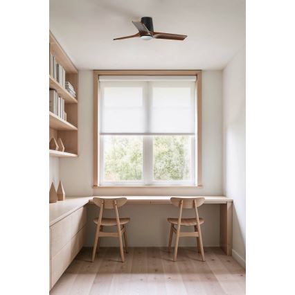 FARO 33837-1TW - LED dimmelhető mennyezeti ventilátor HEYWOOD TUB S LED/10W/230V 2700/4000/6000K fenyő/fekete átmérő 90 cm + távirányító