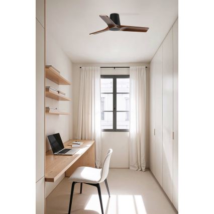 FARO 33837 - Mennyezeti ventilátor HEYWOOD TUB fenyő/fekete átmérő 90 cm + távirányító