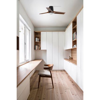 FARO 33837WT - Mennyezeti ventilátor HEYWOOD TUB fenyő/fekete átmérő 90 cm Wi-Fi Tuya + távirányító