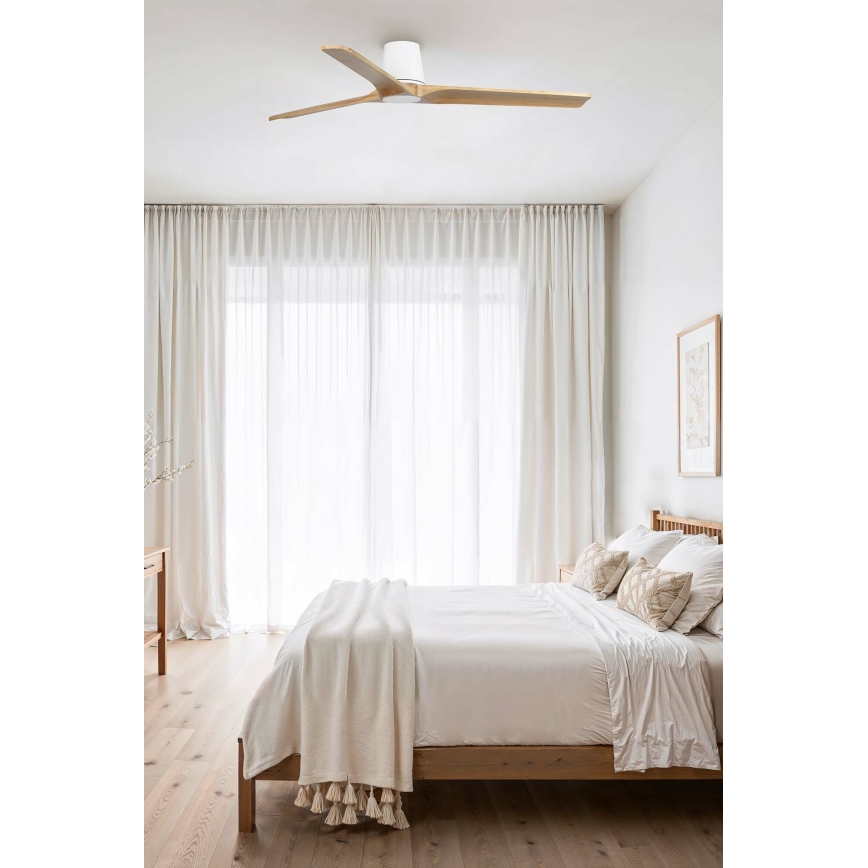 FARO 33838 - Mennyezeti ventilátor HEYWOOD TUB L fenyő/fehér átmérő 132 cm + távirányító