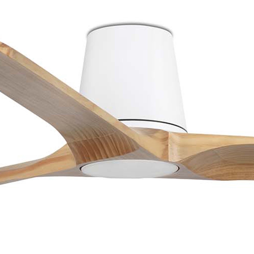 FARO 33838WT - Mennyezeti ventilátor HEYWOOD TUB L fenyő/fehér átmérő 132 cm Wi-Fi Tuya + távirányító