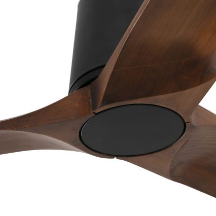 FARO 33839WT - Mennyezeti ventilátor HEYWOOD TUB L fenyő/fekete átmérő 132 cm Wi-Fi Tuya + távirányító