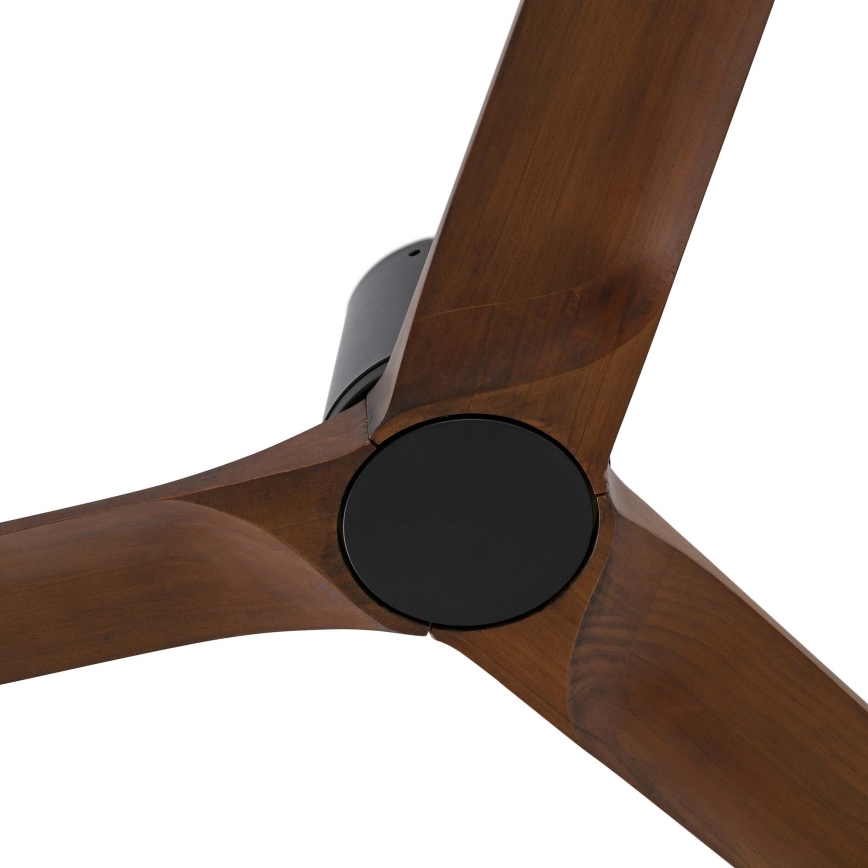 FARO 33839WT - Mennyezeti ventilátor HEYWOOD TUB L fenyő/fekete átmérő 132 cm Wi-Fi Tuya + távirányító