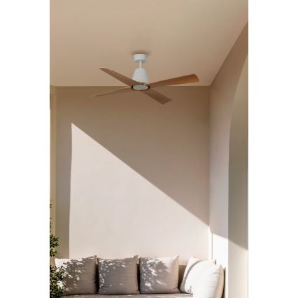 FARO 34105 - Mennyezeti ventilátor TYPHOON M barna/fehér á. 130 cm IP44 + távirányítás