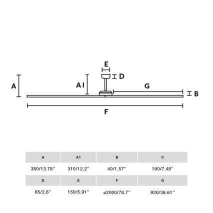FARO 34190WT - BIGWOOD XL mennyezeti ventilátor fenyő/fekete átmérő 200 cm Wi-Fi Tuya + távirányító