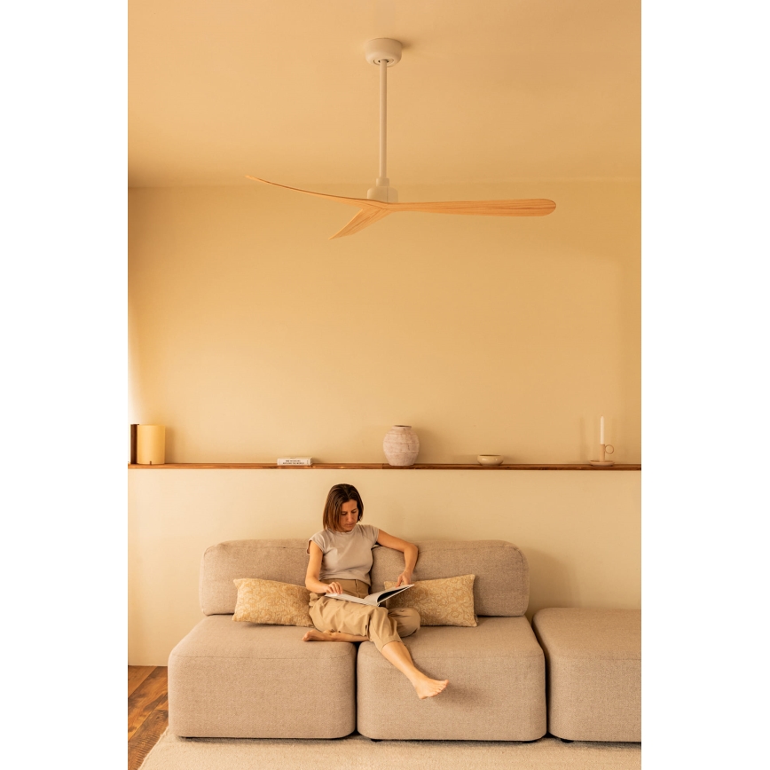 FARO 34195 - Mennyezeti ventilátor ROCKER M átm. 132 cm bézs/fehér + távirányító