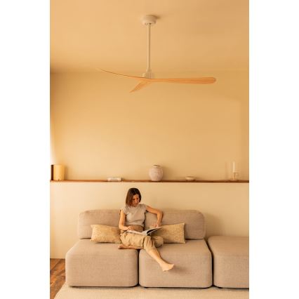 FARO 34195WT - ROCKER M mennyezeti ventilátor, átm. 132 cm, bézs/fehér, Tuya Wi‑Fi + távirányító