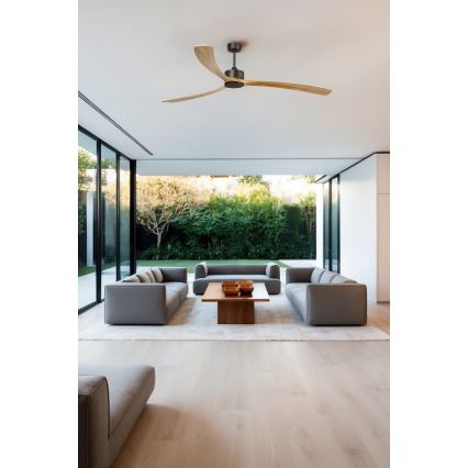 FARO 34200WPA - KAUAI XXL mennyezeti ventilátor fa/fekete átmérő 240 cm SMART + távirányító