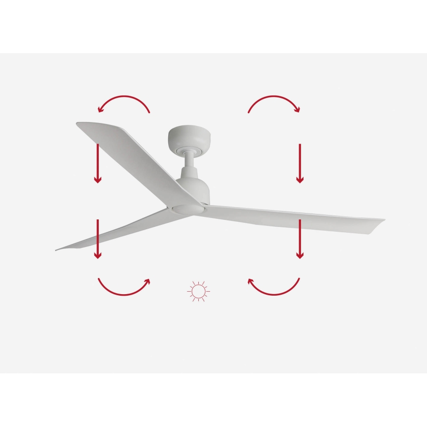 FARO 34274 - Mennyezeti ventilátor MARINE M fehér átm. 125 cm IP44 + távirányítás