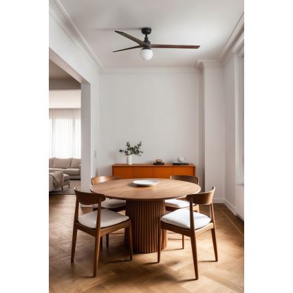 FARO 34276-11L - Mennyezeti ventilátor KLIM L 1xE27/15W/230V dió/fekete átm. 150 cm + távirányítás