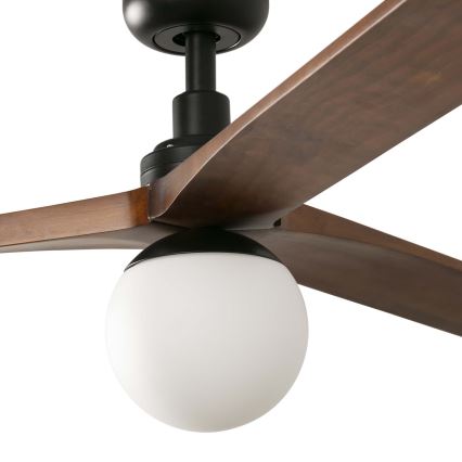 FARO 34276WT-11L - KLIM L mennyezeti ventilátor 1xE27/15W/230V dió/fekete átmérő 150 cm Wi-Fi Tuya + távirányító