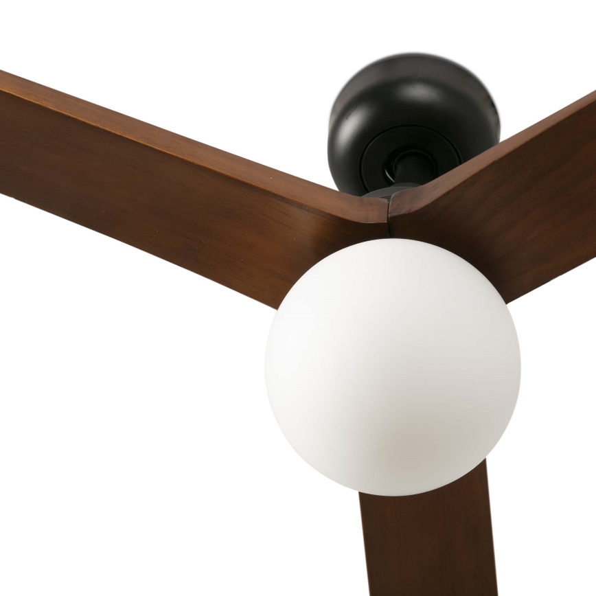 FARO 34276WT-11L - KLIM L mennyezeti ventilátor 1xE27/15W/230V dió/fekete átmérő 150 cm Wi-Fi Tuya + távirányító