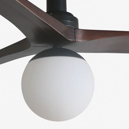FARO 34278-11L - Mennyezeti ventilátor KLIM S 1xE27/15W/230V dió/fekete átm. 92,5 cm + távirányítás