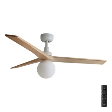 FARO 34280-11L - Mennyezeti ventilátor KLIM M 1xE27/15W/230V fenyő/fehér átm. 125 cm + távirányítás