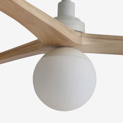 FARO 34280WT-11L - Mennyezeti ventilátor KLIM M 1xE27/15W/230V fenyő/fehér átmérő 125 cm Wi-Fi Tuya + távirányító