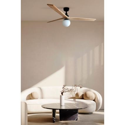FARO 34282-11L - Mennyezeti ventilátor KLIM L 1xE27/15W/230V fenyő/fekete átm. 150 cm + távirányítás