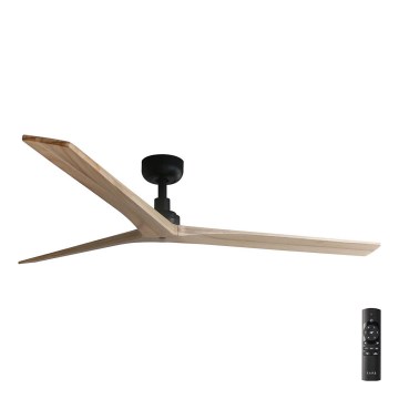 FARO 34282 - Mennyezeti ventilátor KLIM L fenyő/fekete átm. 150 cm + távirányítás