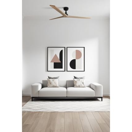 FARO 34282 - Mennyezeti ventilátor KLIM L fenyő/fekete átm. 150 cm + távirányítás