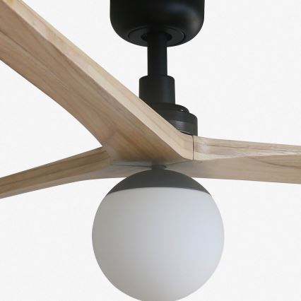 FARO 34282WT-11L - KLIM L mennyezeti ventilátor 1xE27/15W/230V fenyő/fekete átmérő 150 cm Wi-Fi Tuya + távirányító