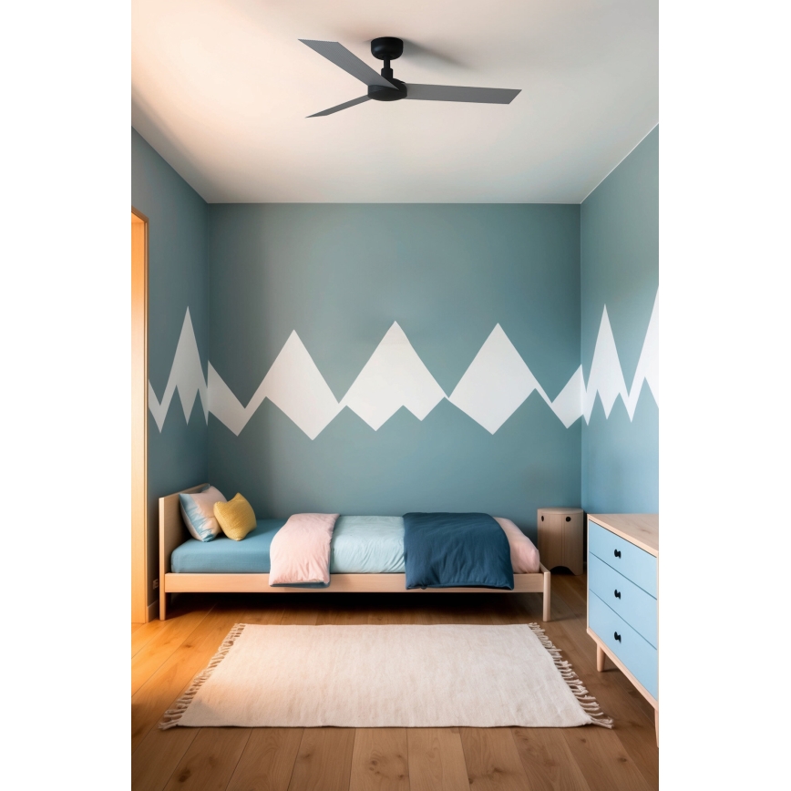 FARO 34285 - Mennyezeti lámpa CRUISER S fekete átm. 106 cm + távirányítás