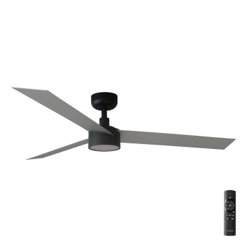 FARO 34286-1TW - Fényerőszabályozható LED mennyezeti ventilátor CRUISER L LED/18W/230V 2700/3000/4000K átmérő 132 cm fekete/szürke + távirányító