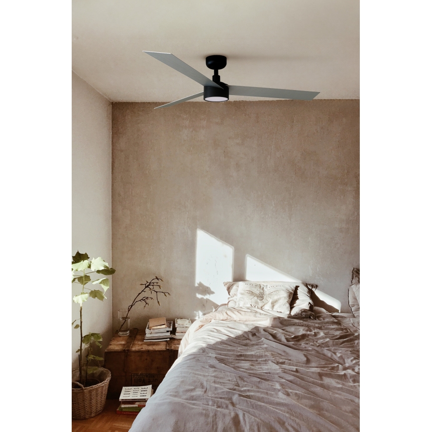 FARO 34286-1TW - LED Dimmelhető mennyezeti ventilátor CRUISER L LED/18W/230V 2700/4000/6500K átm. 132 cm fekete/szürke + távirányítás