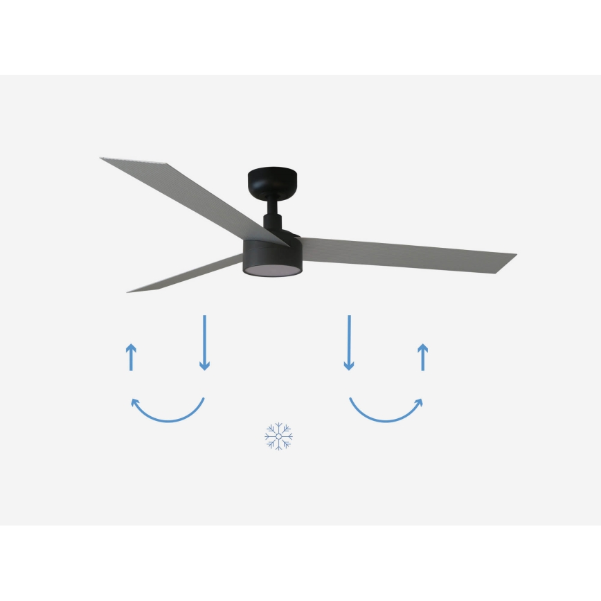 FARO 34286-1TW - LED Dimmelhető mennyezeti ventilátor CRUISER L LED/18W/230V 2700/4000/6500K átm. 132 cm fekete/szürke + távirányítás
