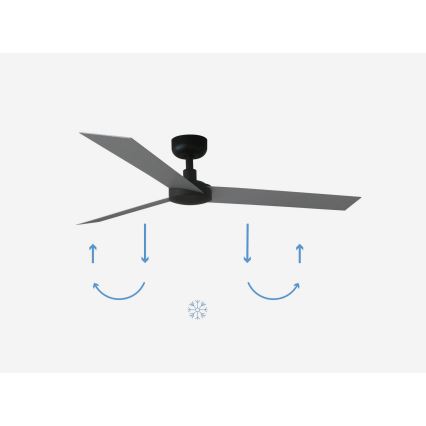FARO 34286 - Mennyezeti ventilátor CRUISER L fekete átm. 132 cm + távirányítás