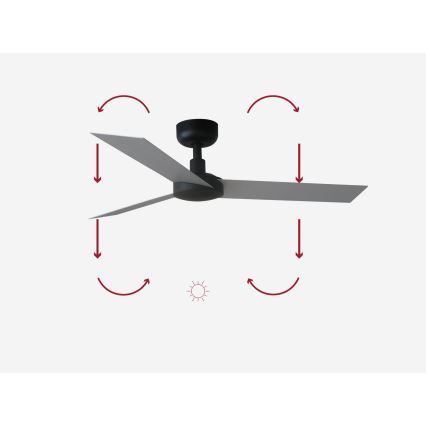 FARO 34287 - Mennyezeti ventilátor CRUISER XL fekete átm. 160 cm + távirányítás
