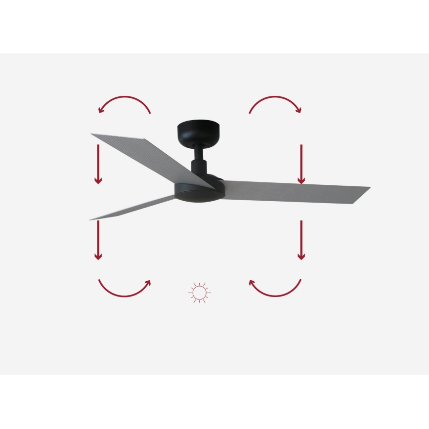 FARO 34287 - Mennyezeti ventilátor CRUISER XL fekete átm. 160 cm + távirányítás