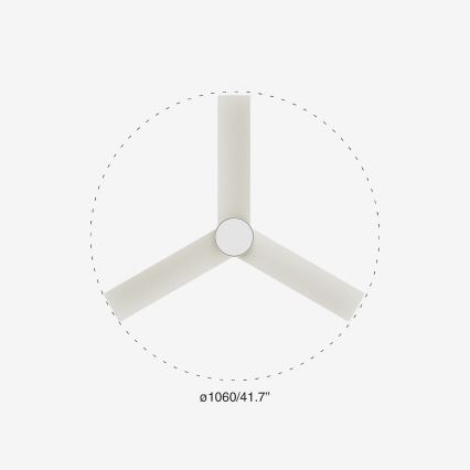 FARO 34288-1TW - Dimmelhető LED mennyezeti ventilátor CRUISER S LED/20W/230V átm. 106 cm 2700/3000/4000K + távirányító