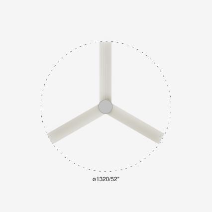 FARO 34290-1TW - LED dimmelhető ventilátor CRUISER LED/20W/230V 2700/3000/4000K átm. 132 cm fehér + távirányító