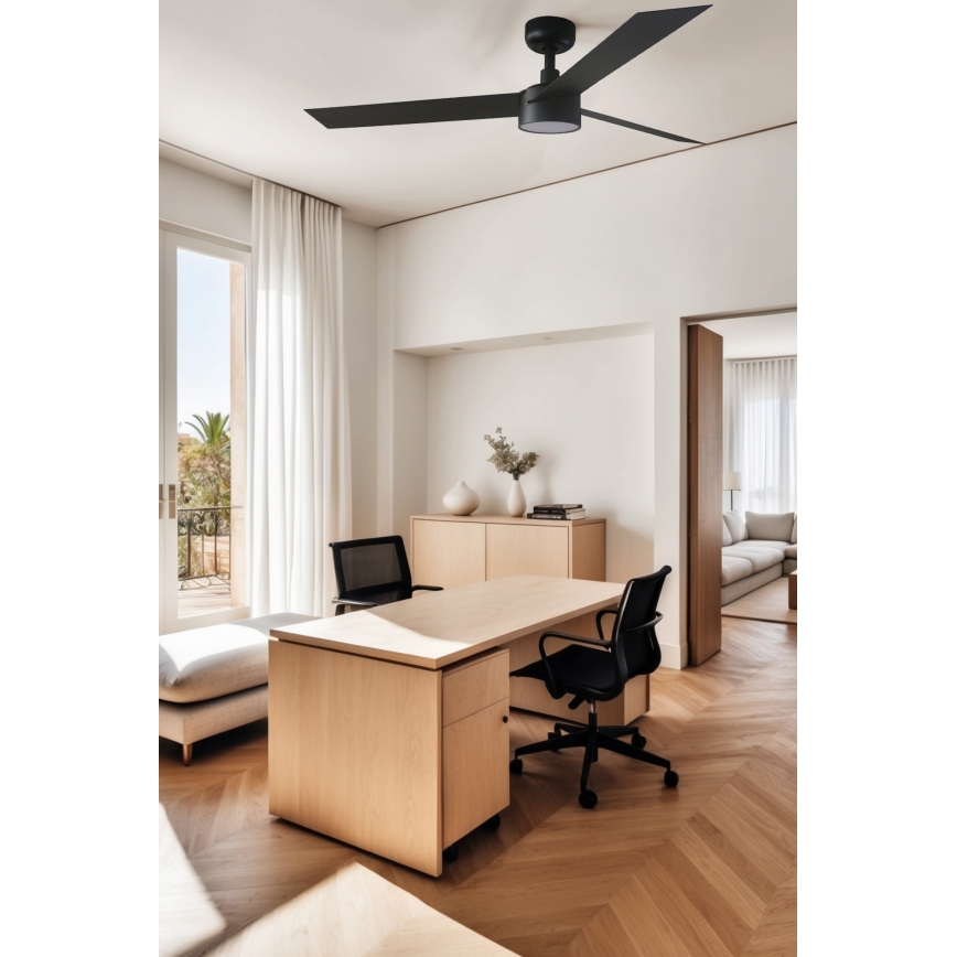 FARO 34291WT1S - LED fényerőszabályozható mennyezeti ventilátor CRUISER L LED/18W/230V 2700/3000/4000K átm. 132 cm fekete Wi‑Fi Tuya + távirányító
