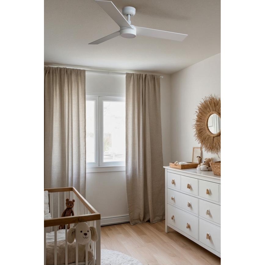 FARO 34295-1TW - LED Dimmelhető mennyezeti ventilátor RUDDER S LED/18W/230V 2700/4000/6500K átm. 106 cm fehér + távirányítás