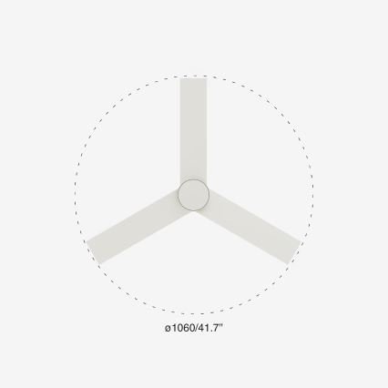 FARO 34295-1TW - LED Dimmelhető mennyezeti ventilátor RUDDER S LED/18W/230V 2700/4000/6500K átm. 106 cm fehér + távirányítás