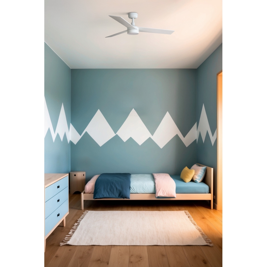 FARO 34295WT-1TW - LED Dimmelhető mennyezeti ventilátor RUDDER S LED/18W/230V 2700/4350/6000K fehér/bézs átm. 106 cm Wi-Fi Tuya + távirányítás