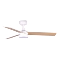 FARO 34295WT1S - LED mennyezeti ventilátor RUDDER S LED/18W/230V 2700/3000/4000K átm. 106 cm bézs/fehér Wi-Fi Tuya + távirányító