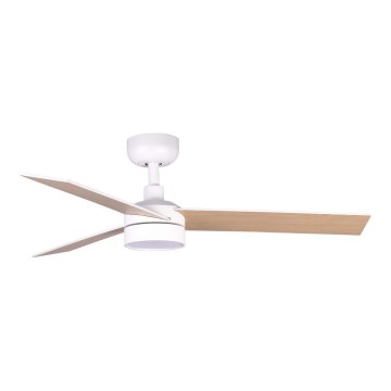 FARO 34295WT1S - LED mennyezeti ventilátor RUDDER S LED/18W/230V 2700/3000/4000K átm. 106 cm bézs/fehér Wi-Fi Tuya + távirányító