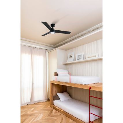 FARO 34296-1TW - LED fényerőszabályozható mennyezeti ventilátor RUDDER S LED/18W/230V 2700/3000/4000K átm. 106 cm fekete + távirányító