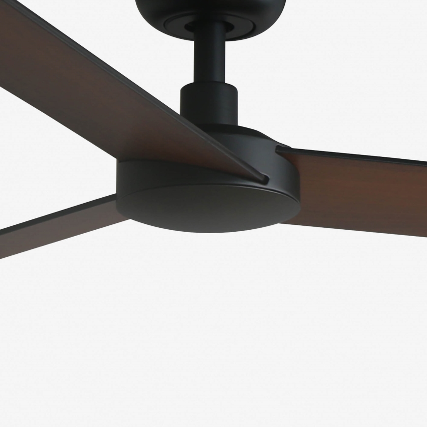 FARO 34296WT - Mennyezeti ventilátor RUDDER S fekete/barna átm. 106 cm Wi-Fi Tuya + távirányítás