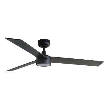 FARO 34298WT1S - LED dimmelhető mennyezeti ventilátor RUDDER L LED/18W/230V 2700/3000/4000K átmérő 132 cm barna/fekete Wi‑Fi Tuya + távirányító