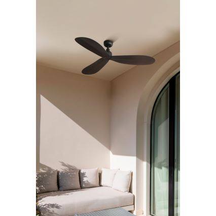 FARO 34301 - Mennyezeti ventilátor PALMA barna átm. 129 cm IP44 + távirányítás