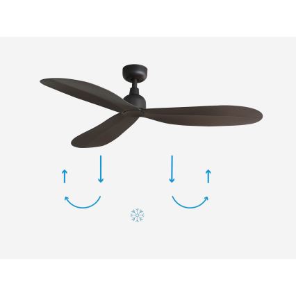 FARO 34301 - Mennyezeti ventilátor PALMA barna átm. 129 cm IP44 + távirányítás