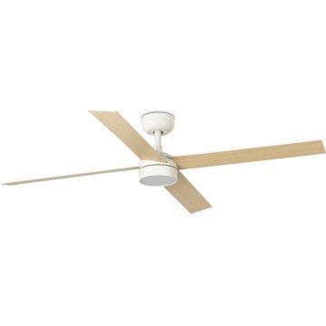 FARO 34355WT-1TW - dimmelhető LED mennyezeti ventilátor RUDDER L LED/18W/230V 2700/3000/4000K fehér/bézs átm. 132 cm Tuya Wi‑Fi + távirányító