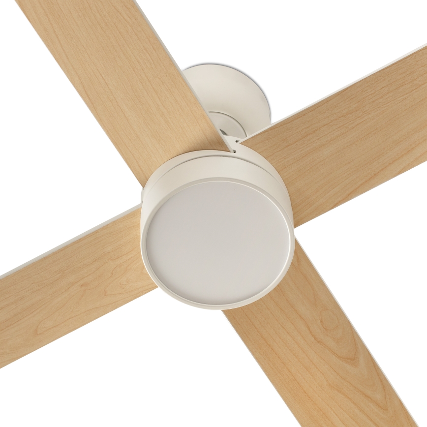 FARO 34355WT-1TW - dimmelhető LED mennyezeti ventilátor RUDDER L LED/18W/230V 2700/3000/4000K fehér/bézs átm. 132 cm Tuya Wi‑Fi + távirányító
