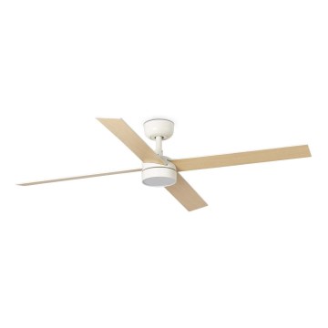FARO 34355WT1S - LED dimmelhető mennyezeti ventilátor RUDDER L LED/18W/230V 2700/3000/4000K átm. 132 cm bézs/fehér Wi-Fi Tuya + távirányító